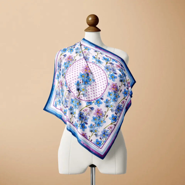Forget-Me-Not Silk Scarf 90