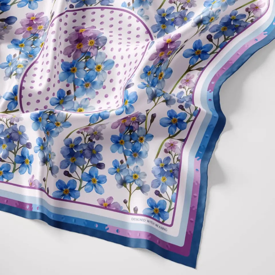 Forget-Me-Not Silk Scarf 90