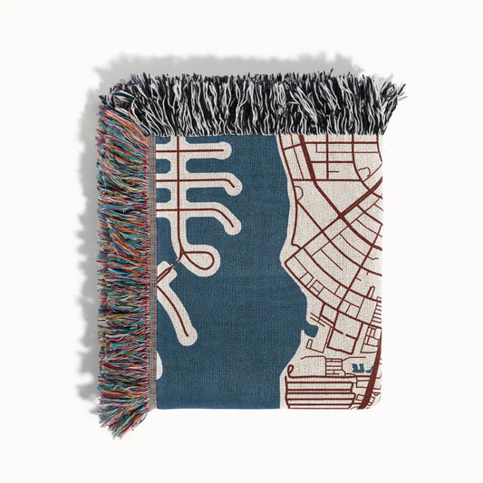 Street Map Woven Throw Blanket, Personalized Gift, Designed With Meaning