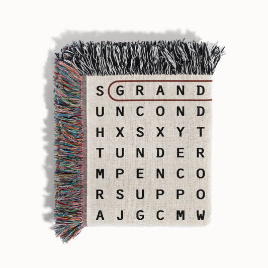 Grandma Word Search Woven Throw Blanket, Personalized Gift for Grandma, Designed With Meaning