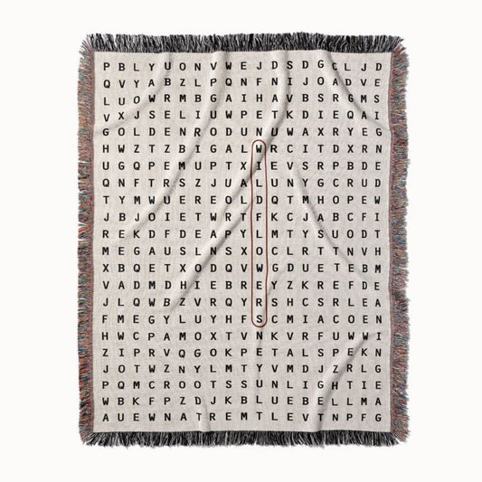 Wildflower Word Search Studio Woven Throw Blanket, Designed With Meaning