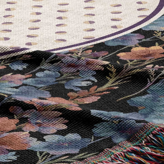 Larkspur Flower Woven Throw Blanket, In Bloom Collection, Designed With Meaning