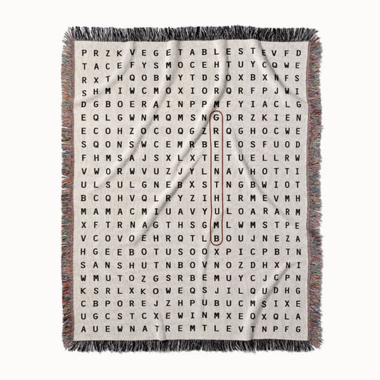 Green Thumb Word Search Studio Woven Throw Blanket, Designed With Meaning