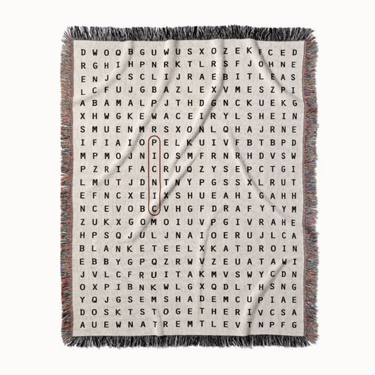 Picnic Word Search Studio Woven Throw Blanket, Designed With Meaning