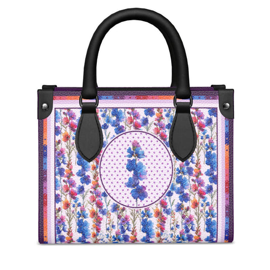 Larkspur Flower Mini Shopper, Leather Handbag, Designed With Meaning