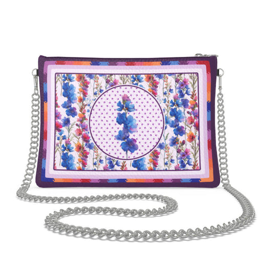 Larkspur Flower Zip Crossbody, Leather Handbag, Designed With Meaning