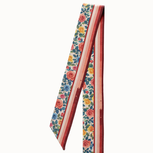 Rose Flower Silk Ribbon Scarf, Designed With Meaning