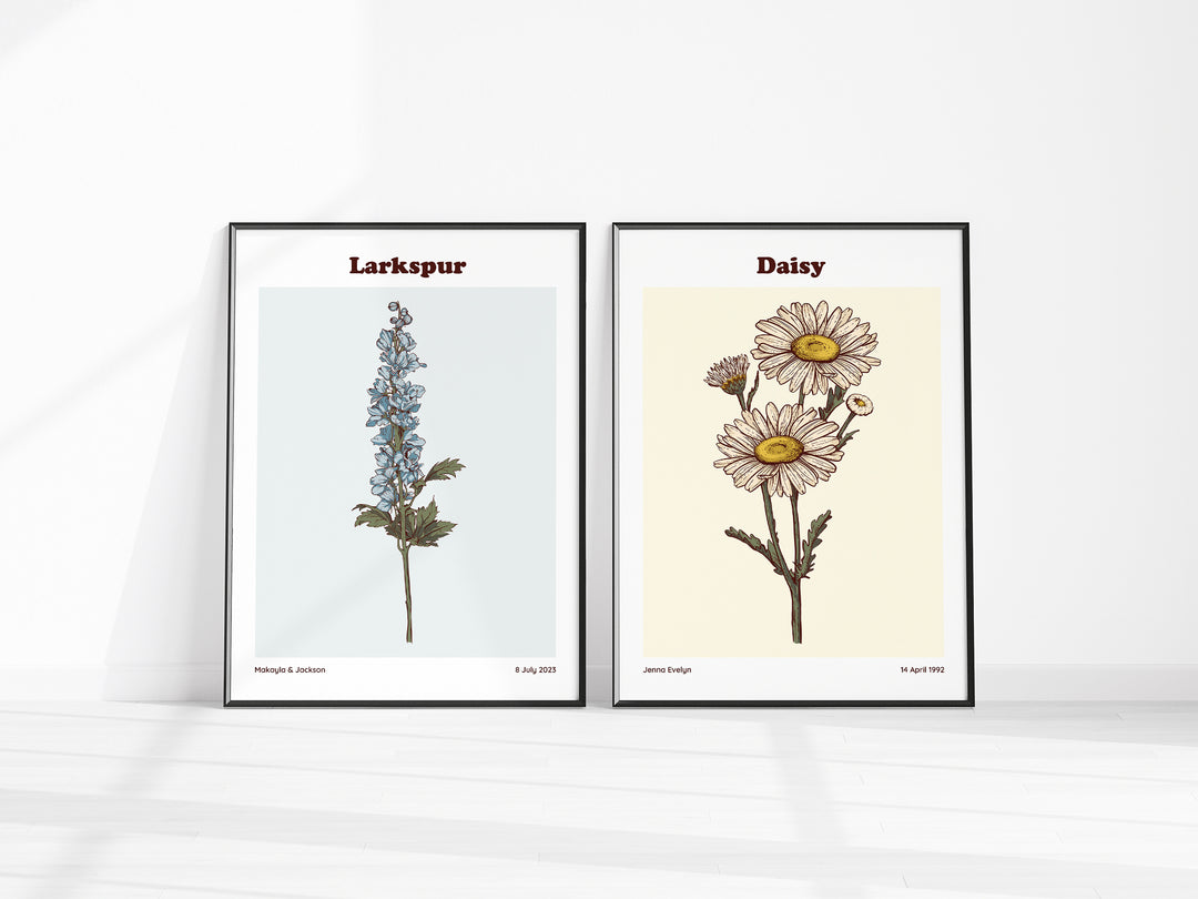 Birth Month Flower Posters: The Personalized Go-To Gift for Her