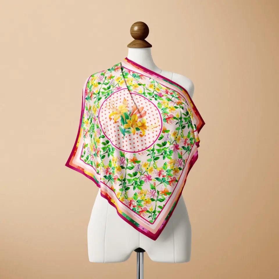 Honeysuckle Silk Scarf 90