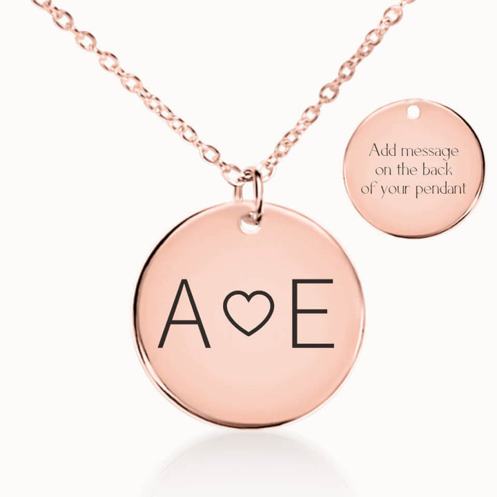 Classic Couples Initial Necklace in Rose Gold, Personalized Gift, Designed With Meaning