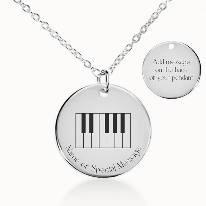 Classic Piano Necklace in Silver, Personalized Gift, Designed With Meaning