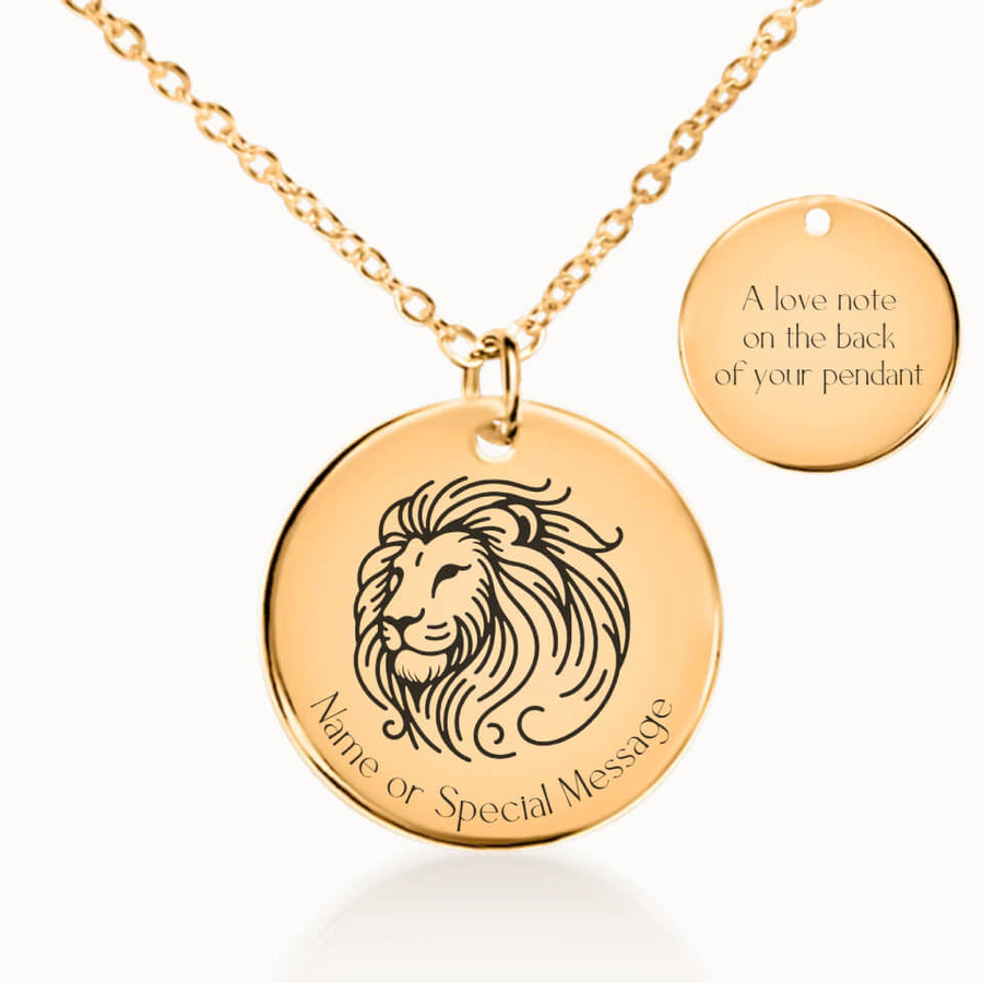 Classic Zodiac Sign Necklace in Gold, Personalized Gift, Designed With Meaning