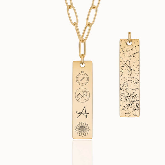 Travel Emblem Edit Necklace, Travel Gift, Personalized Jewelry, Designed With Meaning