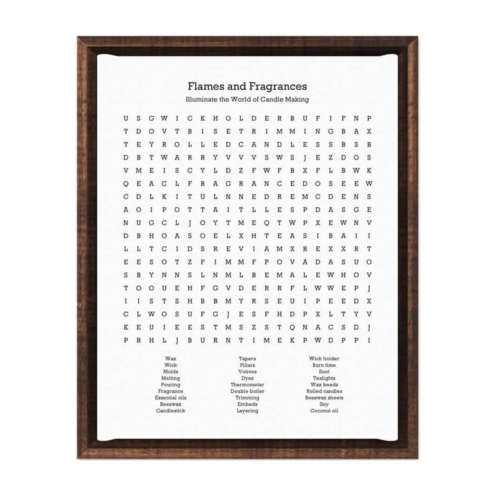 Custom Candle Making Word Search Art Print#color-finish_espresso-floater-frame