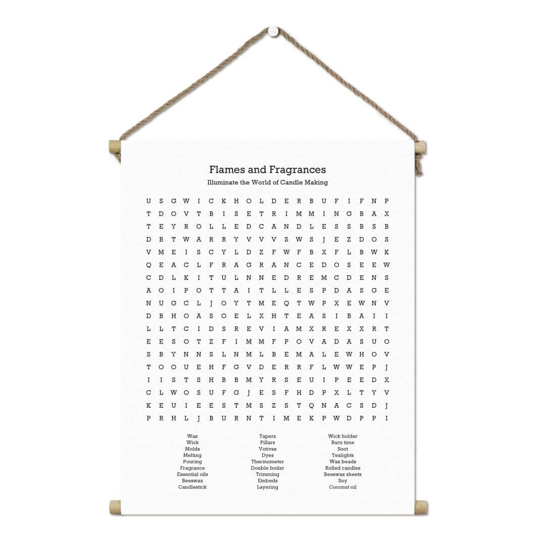 Custom Candle Making Word Search Art Print#color-finish_hanging-canvas