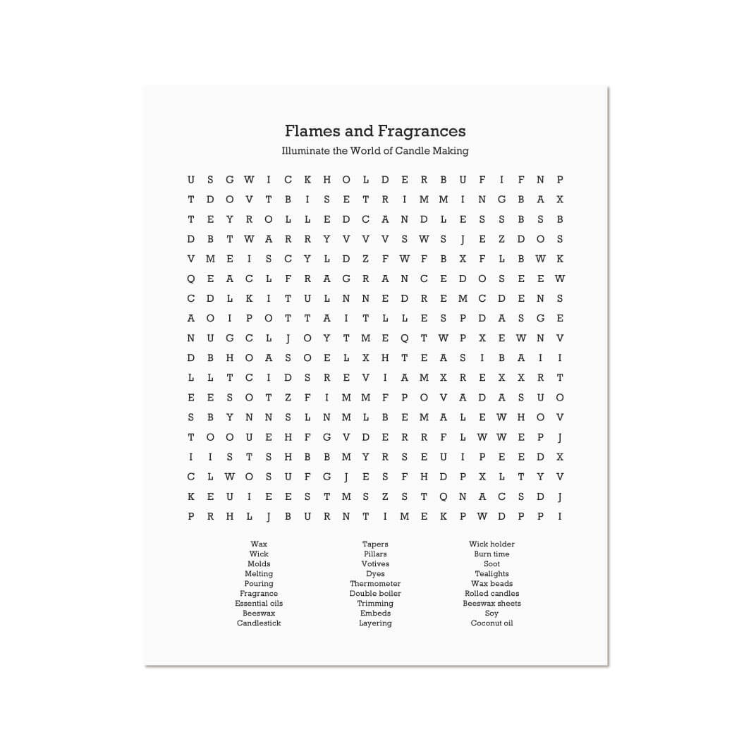 Custom Candle Making Word Search Art Print#color-finish_unframed