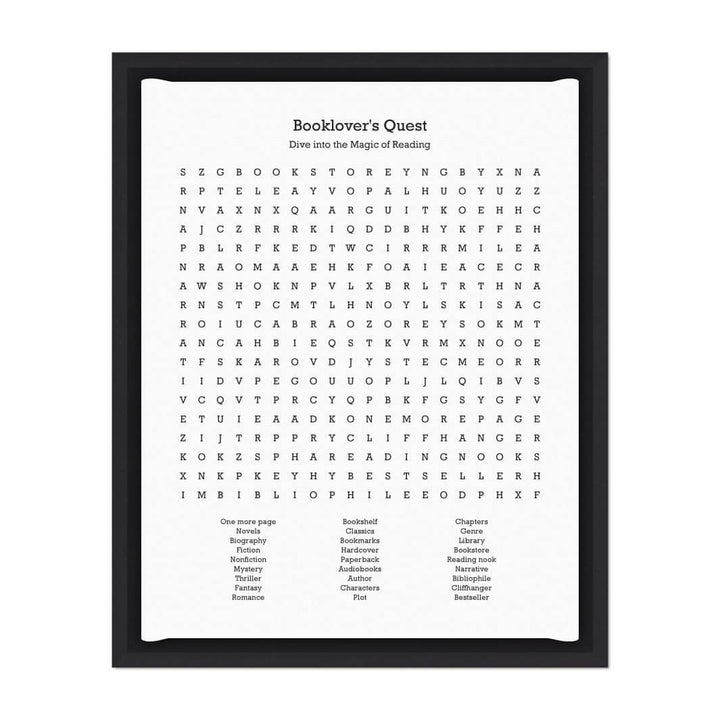 Custom Book Worm Word Search Art Print#color-finish_black-floater-frame