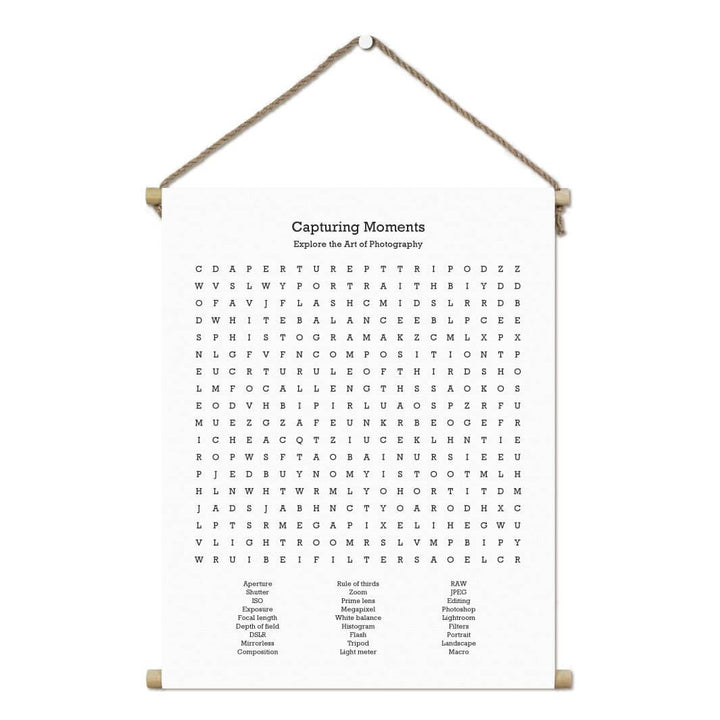 Custom Photography Word Search Art Print#color-finish_hanging-canvas