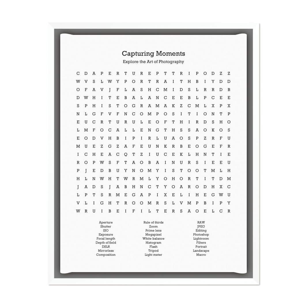 Custom Photography Word Search Art Print#color-finish_white-floater-frame