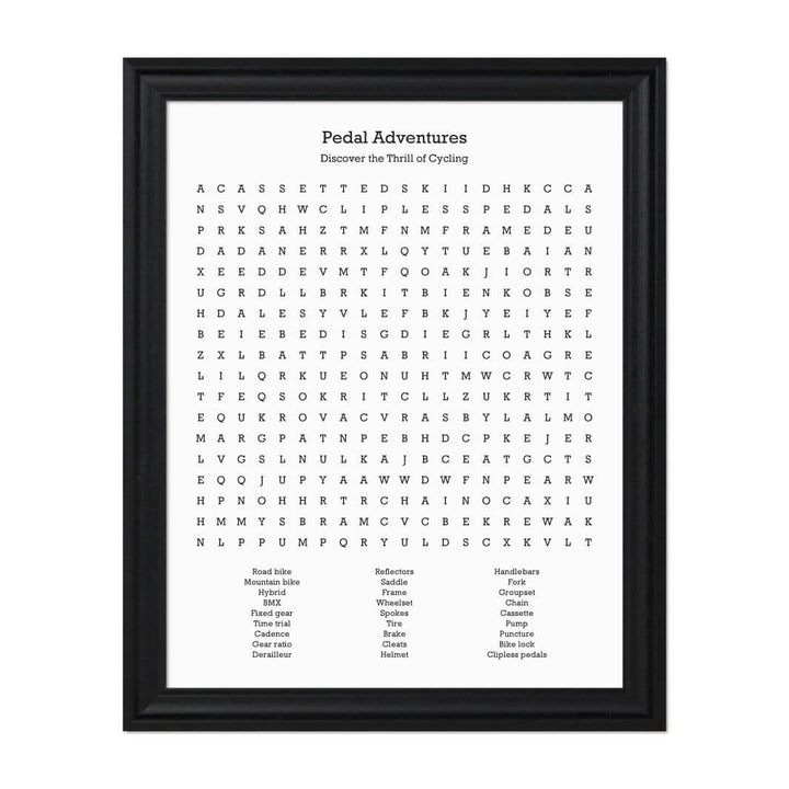 Custom Cycling Word Search Art Print#color-finish_black-beveled-frame