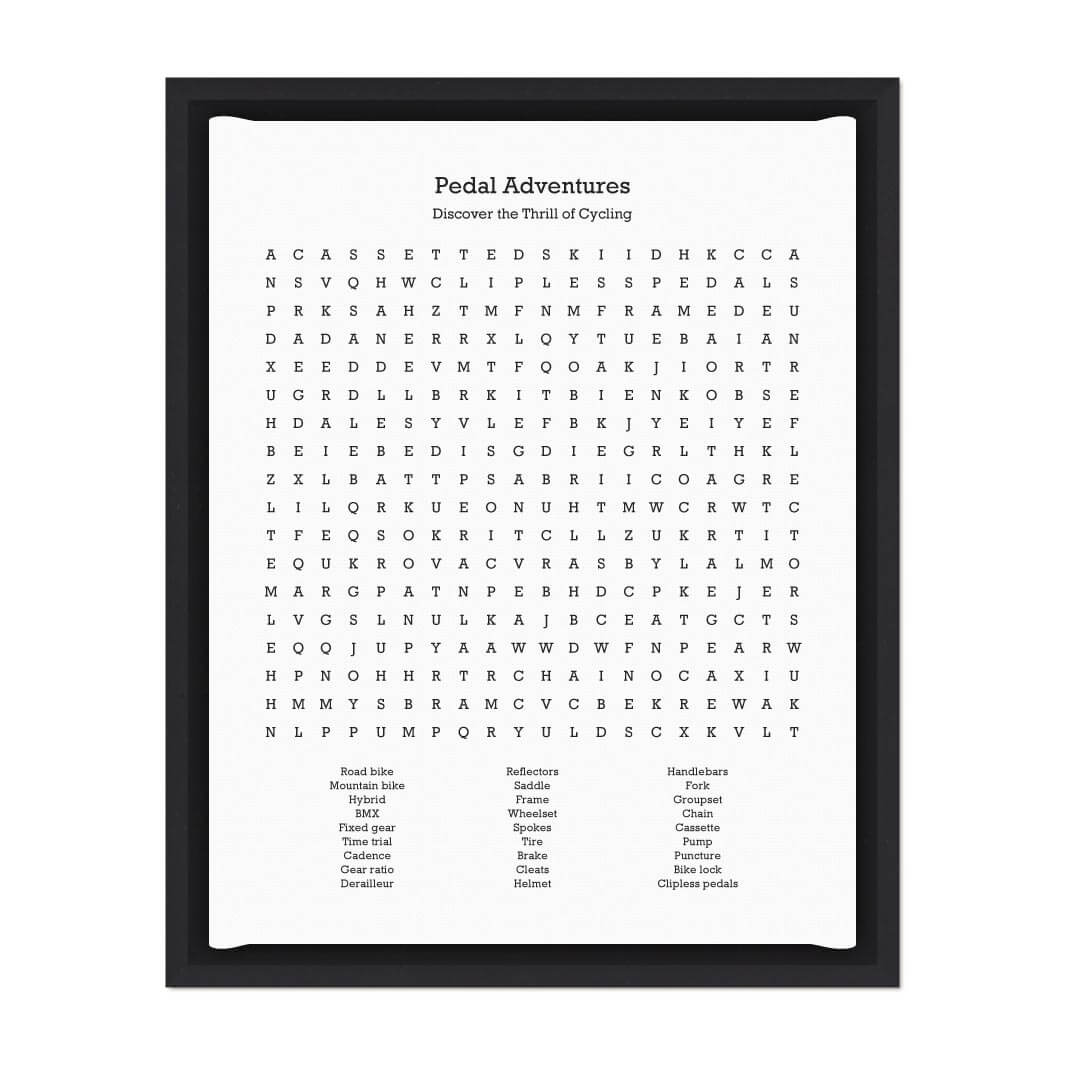 Custom Cycling Word Search Art Print#color-finish_black-floater-frame