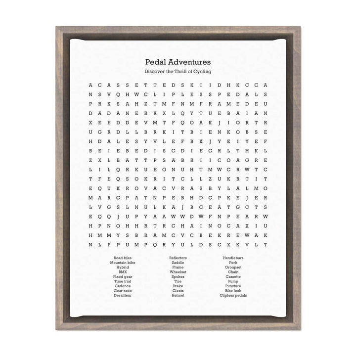 Custom Cycling Word Search Art Print#color-finish_gray-floater-frame