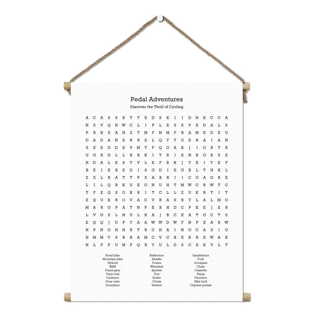 Custom Cycling Word Search Art Print#color-finish_hanging-canvas