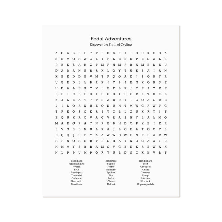Custom Cycling Word Search Art Print#color-finish_unframed