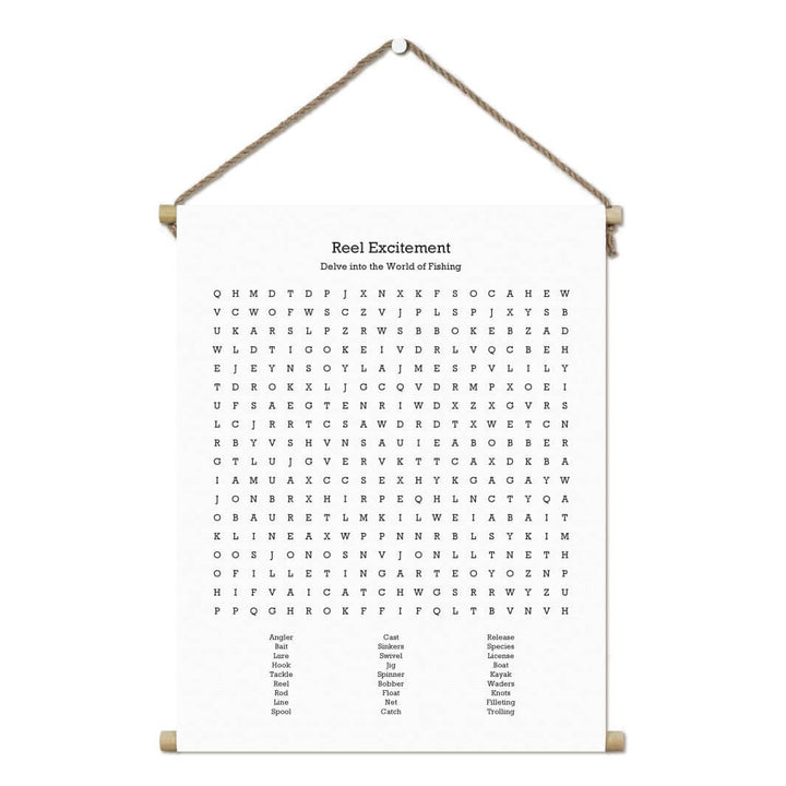 Custom Fishing Word Search Art Print#color-finish_hanging-canvas
