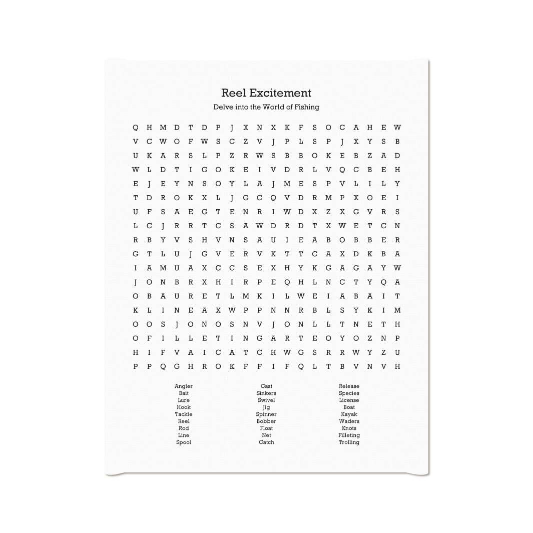 Custom Fishing Word Search Art Print#color-finish_wrapped-canvas