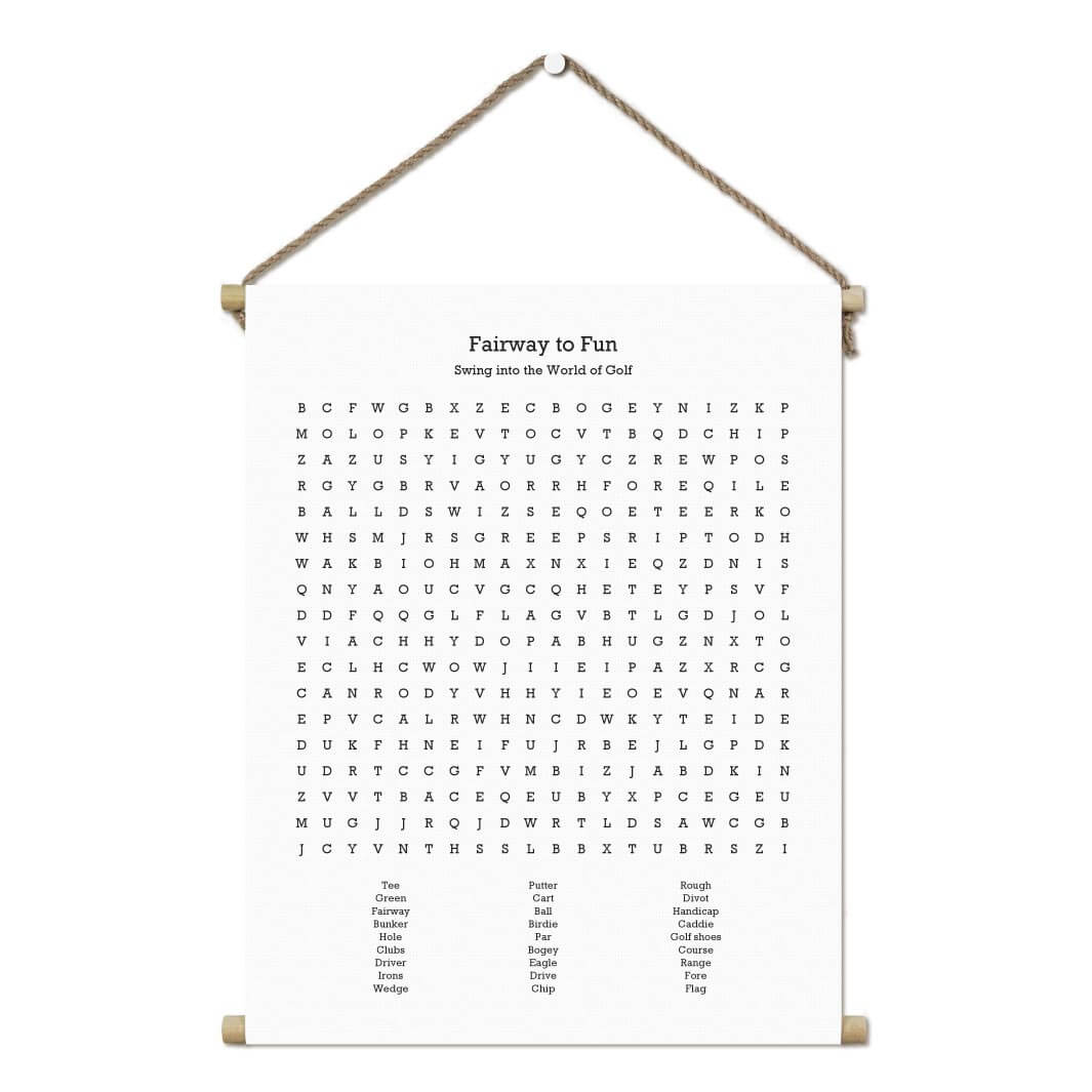 Custom Golfing Word Search Art Print#color-finish_hanging-canvas