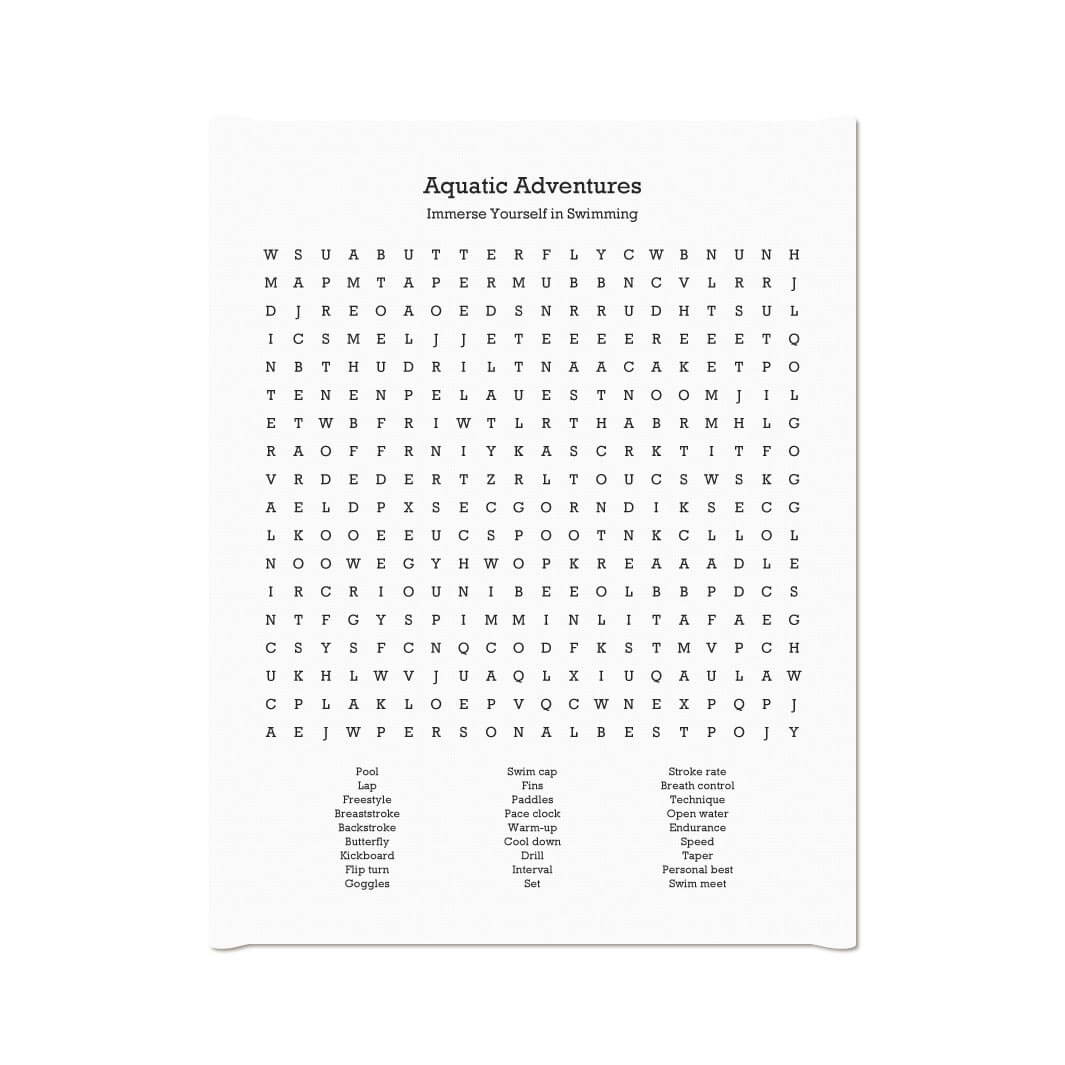 Custom Swimming Word Search Art Print#color-finish_wrapped-canvas