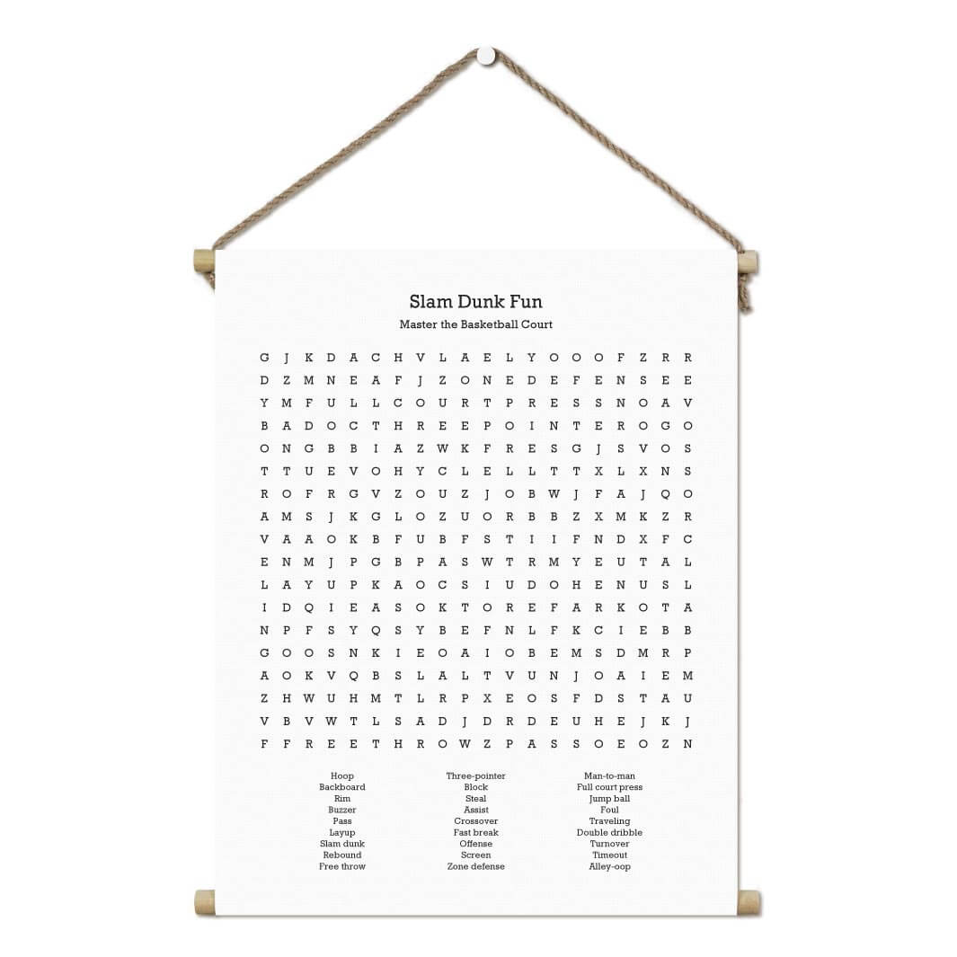 Custom Basketball Word Search Art Print#color-finish_hanging-canvas