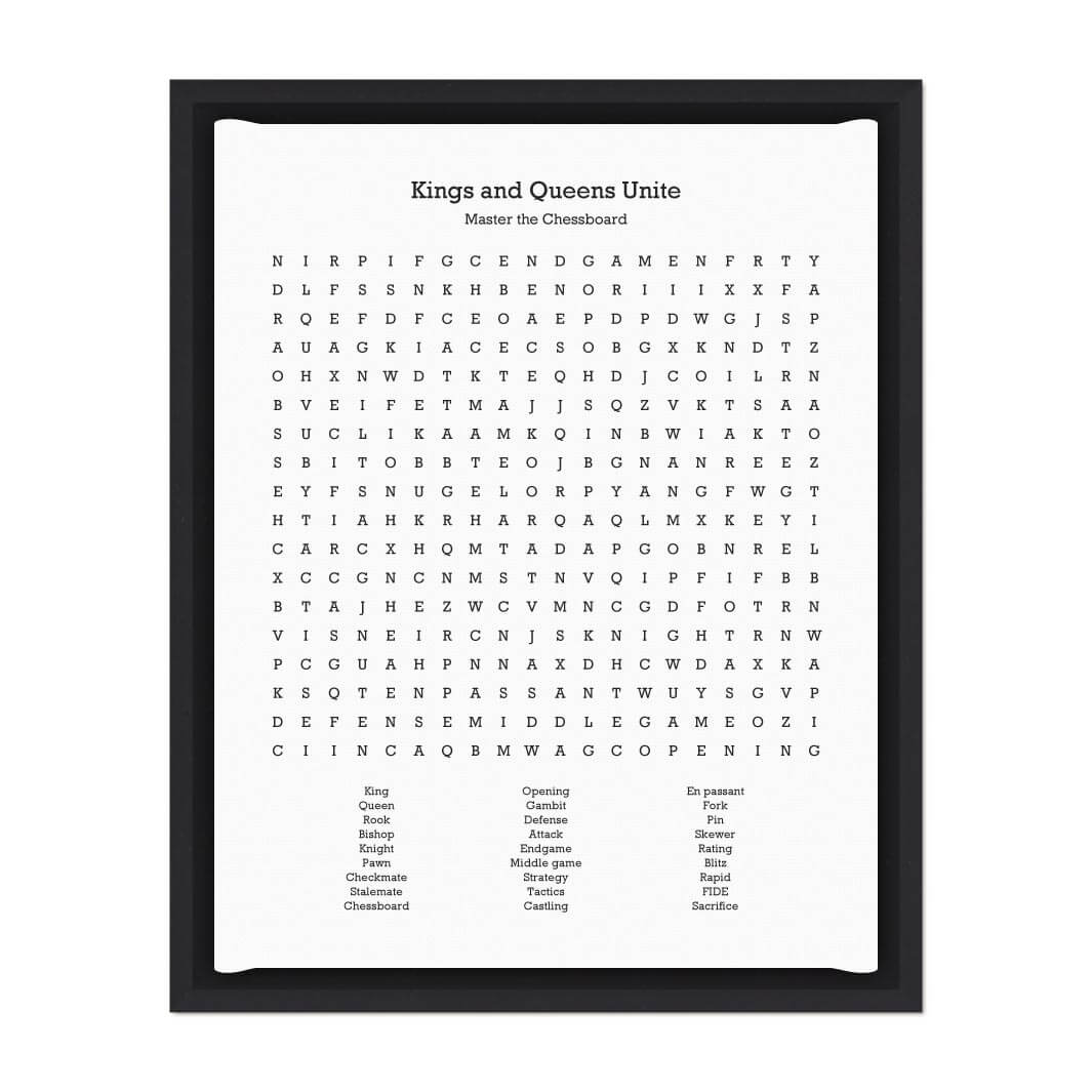 Custom Chess Word Search Art Print#color-finish_black-floater-frame