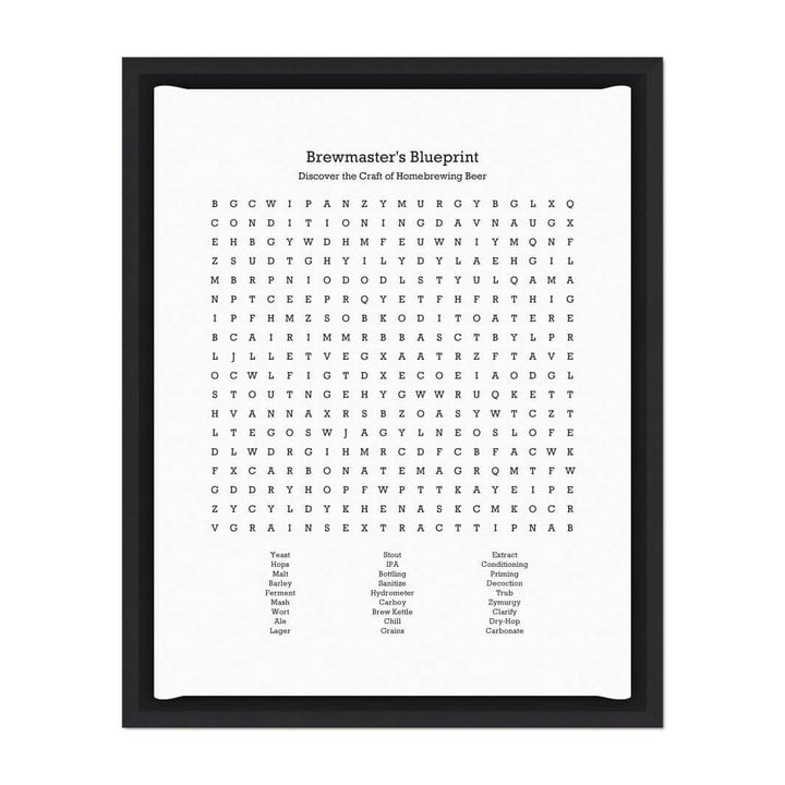 Custom Homebrewing Word Search Art Print#color-finish_black-floater-frame