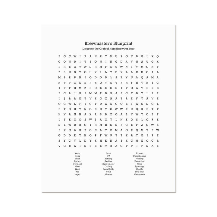 Custom Homebrewing Word Search Art Print#color-finish_unframed