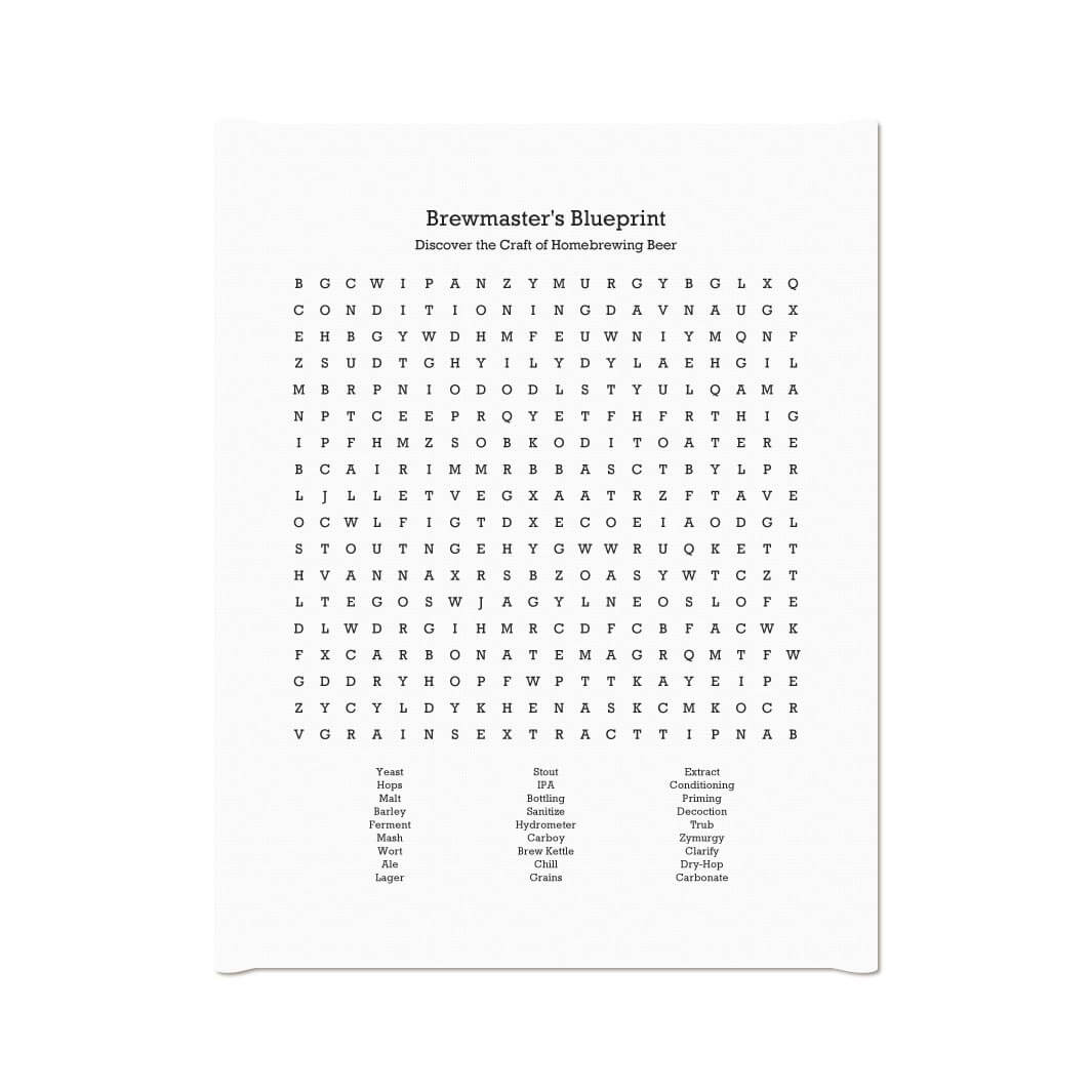 Custom Homebrewing Word Search Art Print#color-finish_wrapped-canvas