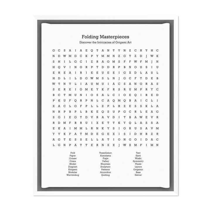 Custom Oragami Word Search Art Print#color-finish_white-floater-frame