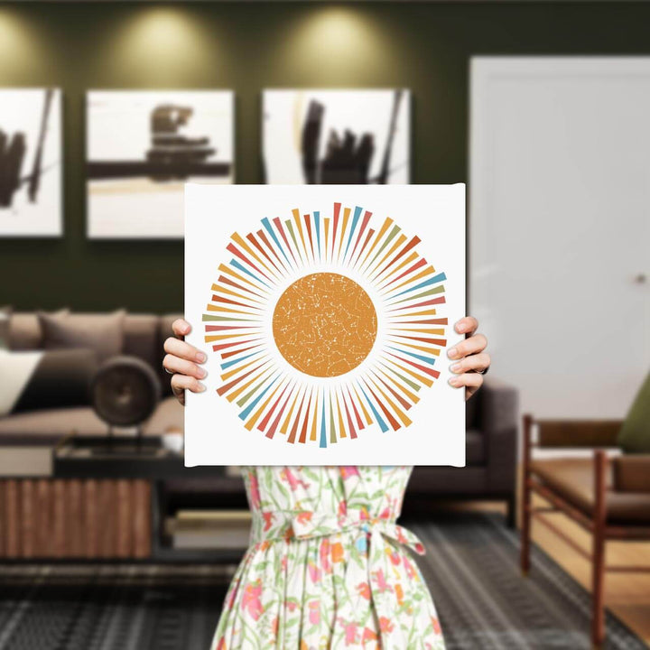 Sunburst Star Map Personalized with 1 Night Sky, Wrapped Canvas, Styled#color-finish_wrapped-canvas