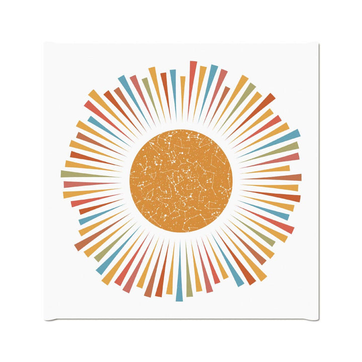 Sunburst Star Map Personalized with 1 Night Sky, Wrapped Canvas#color-finish_wrapped-canvas