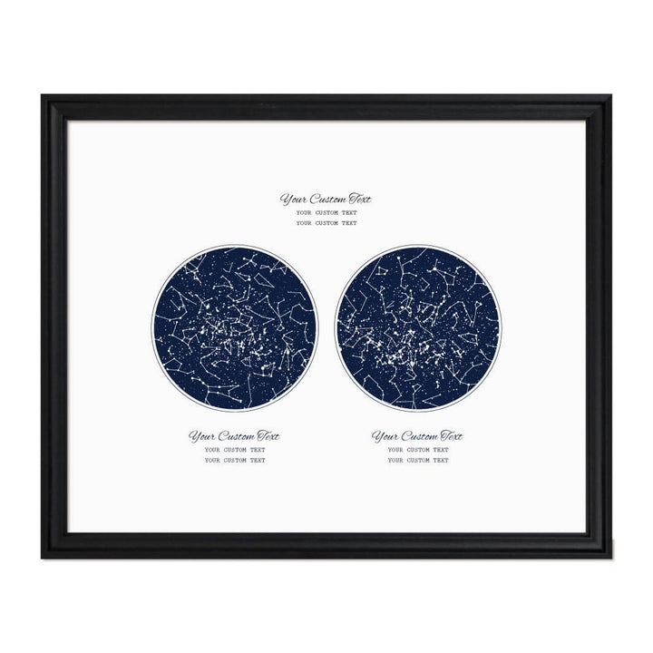 Personalized Wedding Guestbook Alternative, Star Map Personalized with 2 Night Skies, Black Beveled Frame#color-finish_black-beveled-frame