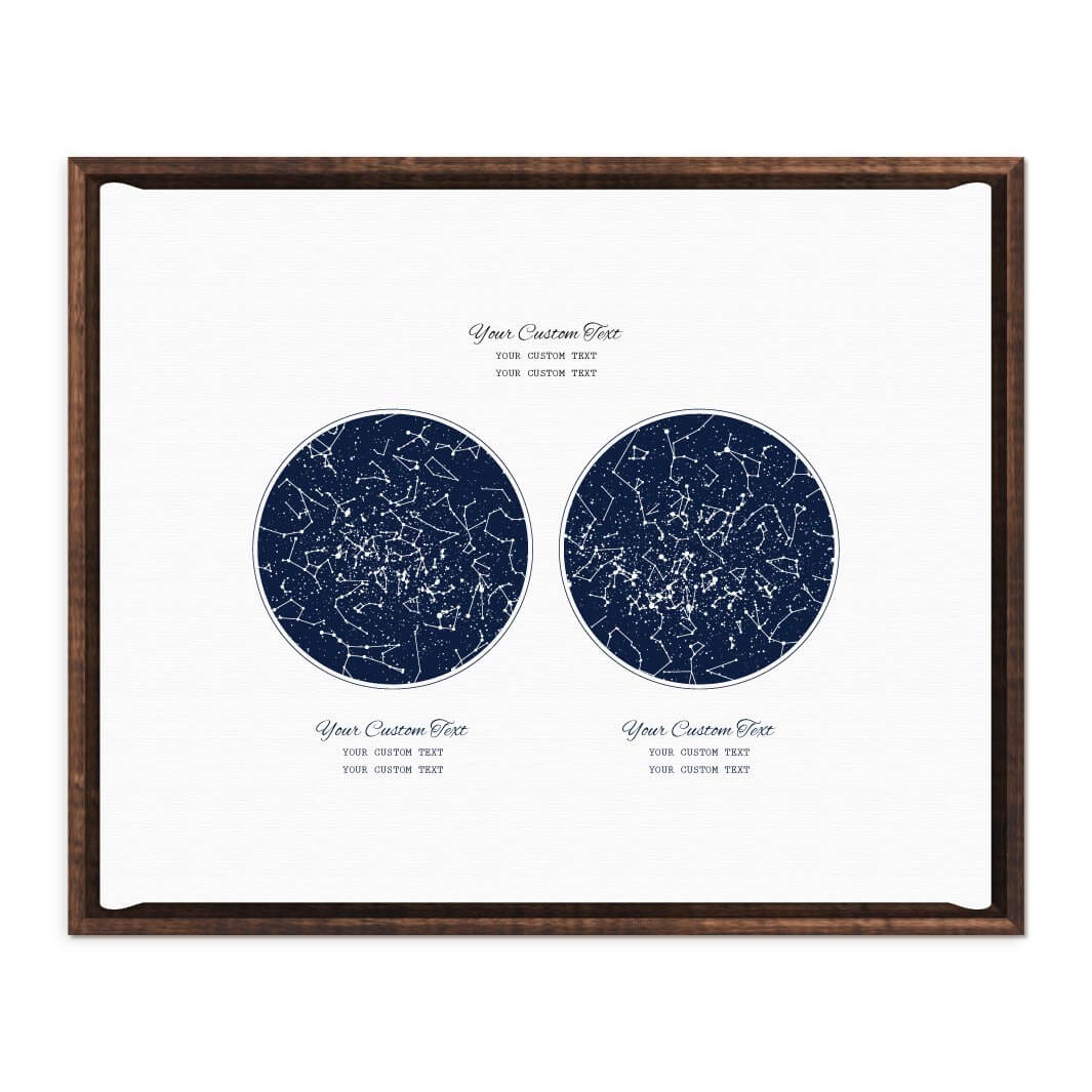 Personalized Wedding Guestbook Alternative, Star Map Personalized with 2 Night Skies, Espresso Floater Frame#color-finish_espresso-floater-frame