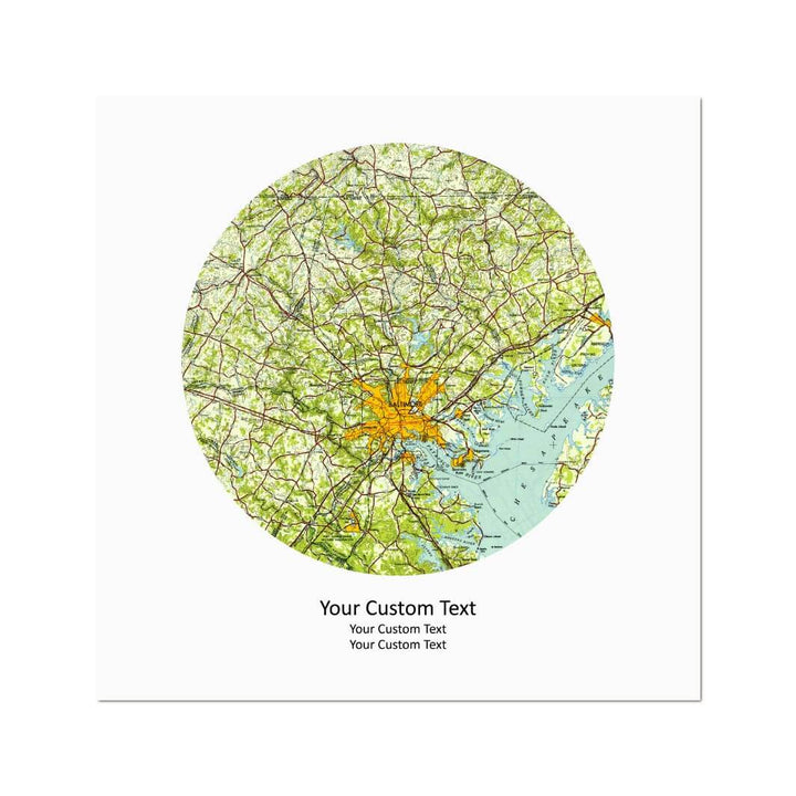 Circle Shape Atlas Art Personalized with 1 Map#color-finish_unframed