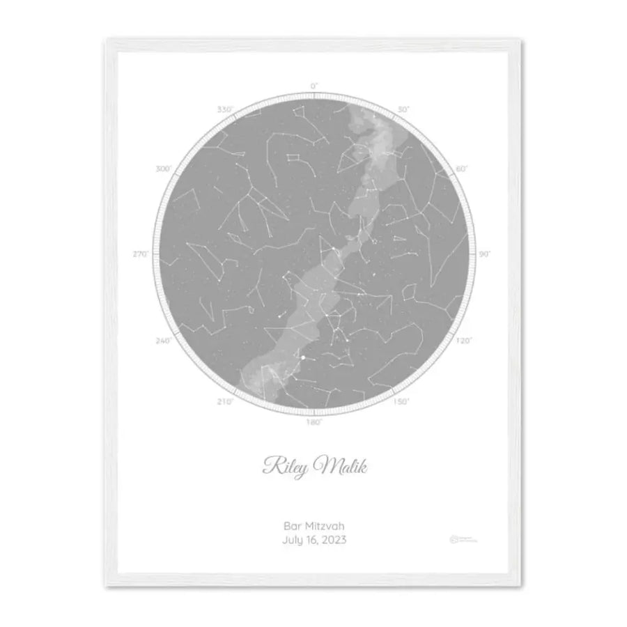 Personalized Bar Mitzvah Gift - Choose Star Map, Street Map, or Your Photo