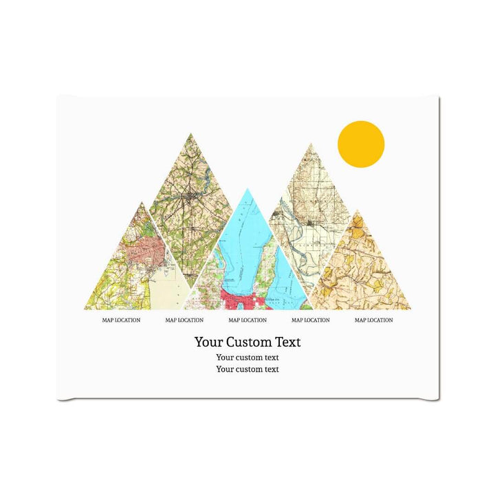 Personalized Mountain Atlas Map with 5 Locations, Wrapped Canvas Art Print#color-finish_wrapped-canvas