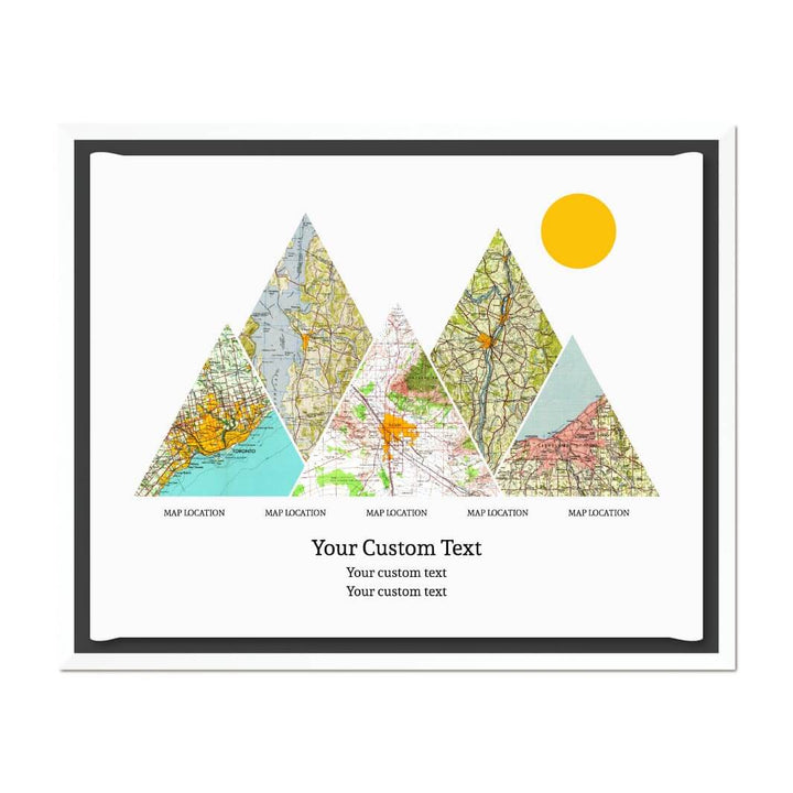 Personalized Mountain Atlas Map with 5 Locations, White Floater Framed Art Print#color-finish_white-floater-frame