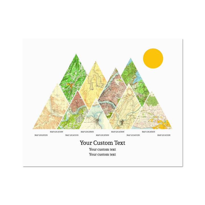 Personalized Mountain Atlas Map with 9 Locations, Unframed Print#color-finish_unframed