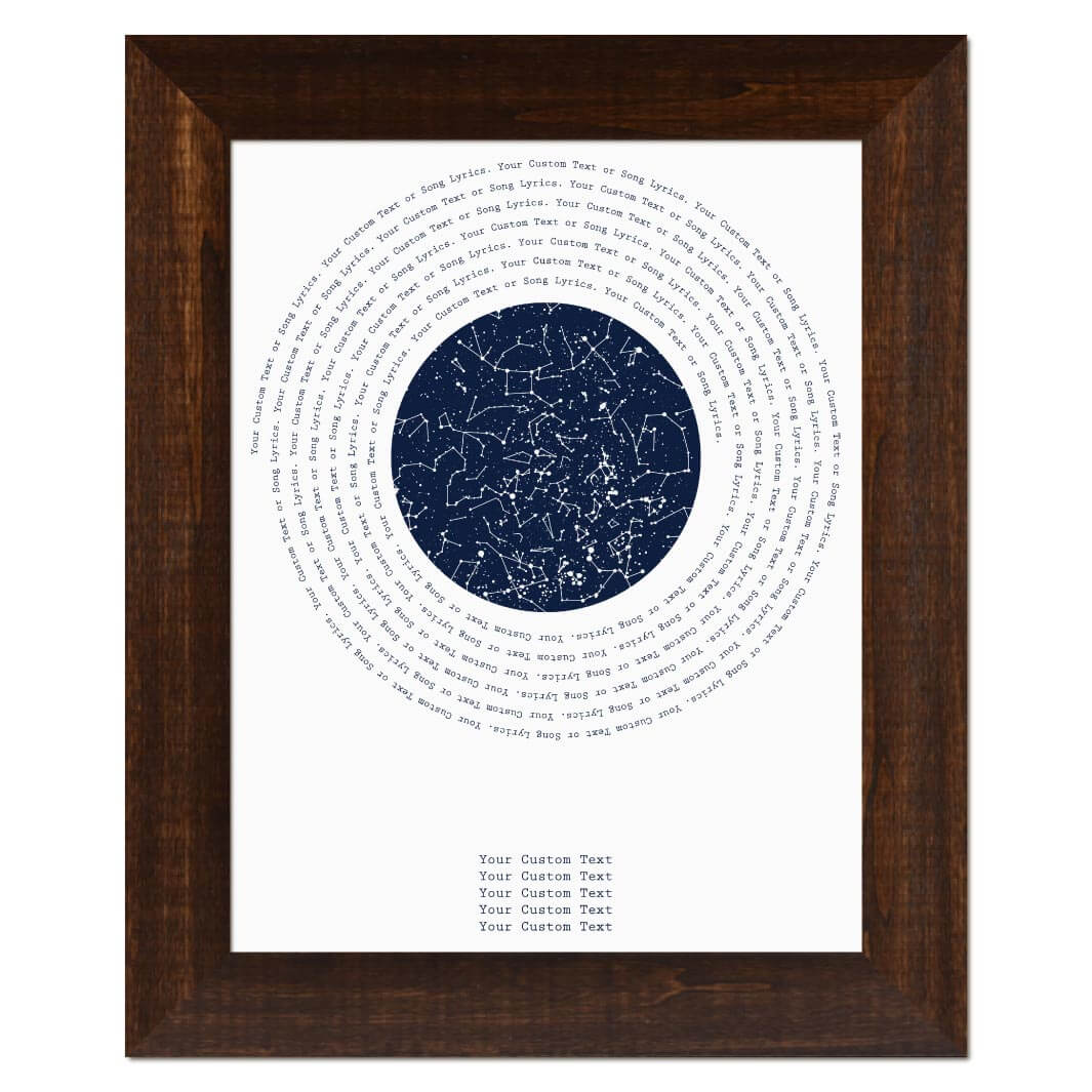 Song Lyrics Gift with 1 Star Map, Personalized Vertical Paper Print, Espresso Wide Frame#color-finish_espresso-wide-frame
