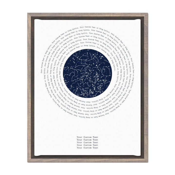 Song Lyrics Gift with 1 Star Map, Personalized Vertical Paper Print, Gray Floater Frame#color-finish_gray-floater-frame