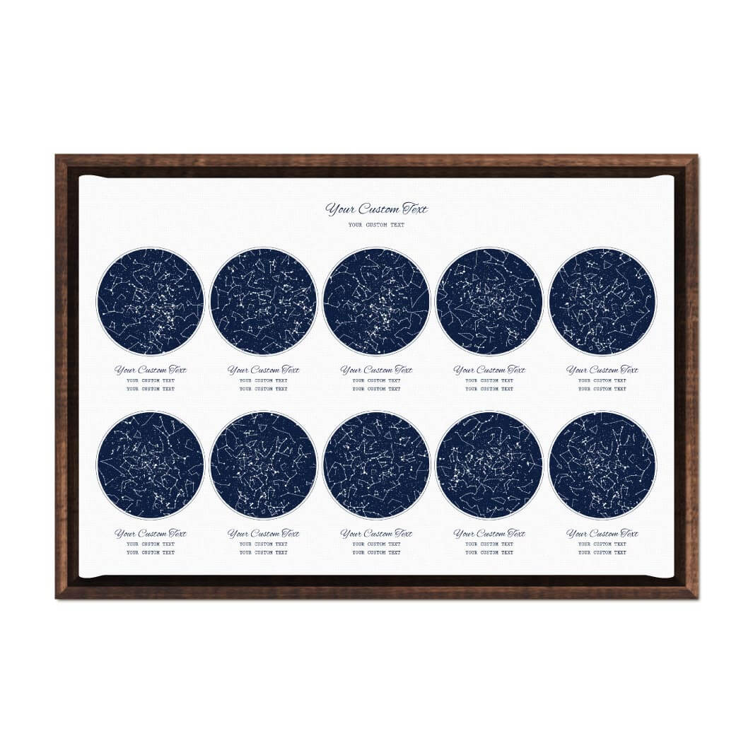 Star Map Gift Personalized With 10 Night Skies, Horizontal, Espresso Floater Framed Art Print#color-finish_espresso-floater-frame